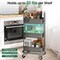 Mini 3 Tier Foldable Rolling Cart, Metal Utility Cart with Wheels, 3 Hanging Cups and 6 Hooks, Folding Trolley for Living Room, Kitchen, Bathroom, Bedroom and Office, Black (Small)